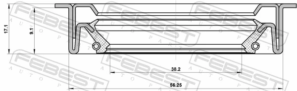 95LDW40560917C Febest Сальник АКПП/КПП, вихідного/вторинного вала