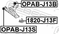OPABJ13S Febest Сайлентблок переднього нижнього важеля