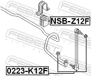 NSBZ12F Febest Втулка стабілізатора переднього