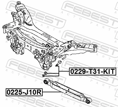 0229T31KIT Febest Болт кріплення заднього розвального важеля, внутрішній