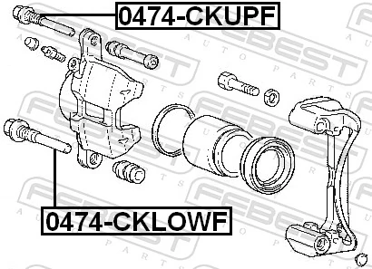 0474CKUPF Febest Напрямна супорта переднього, верхня