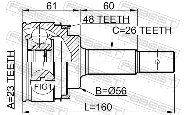 Купити TO810A Driveshaft Шарнір приводу зовнішній