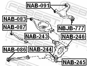 NAB091 Febest Сайлентблок верхнього важеля