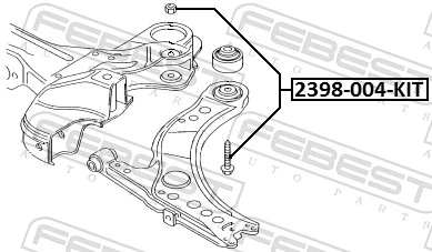 2398004KIT Febest Болт переднього важеля, нижнього