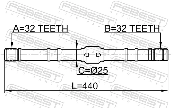 0212SR20RH Febest Привід передній правий