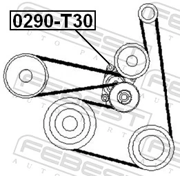 0290T30 Febest Натяжна планка поліклинового ременя