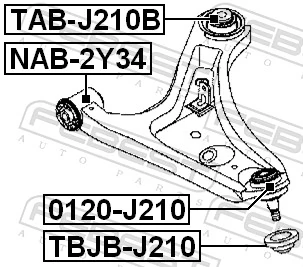 TABJ210B Febest Сайлентблок переднього нижнього важеля