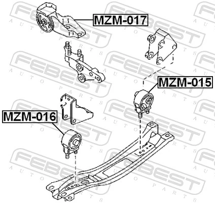MZM016 Febest Подушка передньої опори двигуна