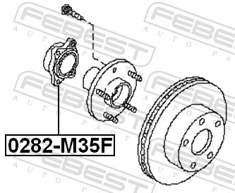 0282M35F Febest Підшипник маточини передньої