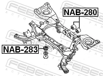 NAB280 Febest Сайлентблок балки моста