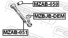 MZAB051 Febest Сайлентблок переднього нижнього важеля