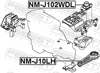 NMJ102WDL Febest Ліва опора двигуна