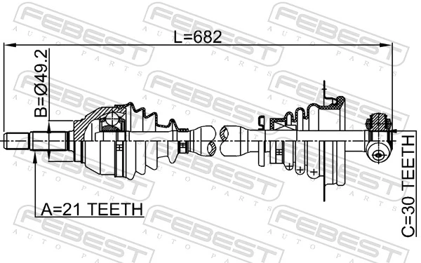 Привід передній лівий Breckner BK34203 ціна, від 66.00 USD