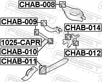 CHAB014 Febest Сайлентблок задньої підвіски
