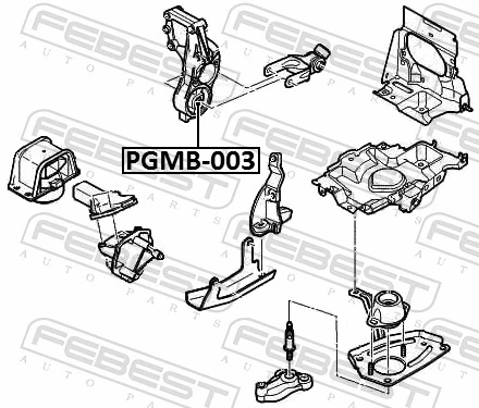 PGMB003 Febest Подушка (опора) двигуна, задня (сайлентблок)