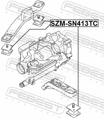 SZMSN413TC Febest Подушка трансмісії, опора роздавальної коробки