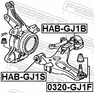 HABGJ1B Febest Сайлентблок переднього нижнього важеля