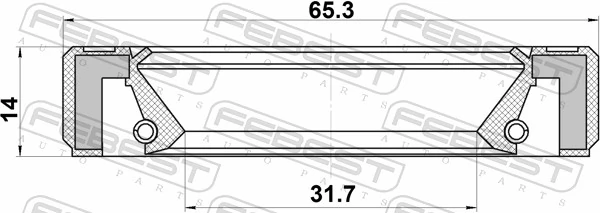 95GBS33650914R Febest Сальник півосі переднього моста, лівої