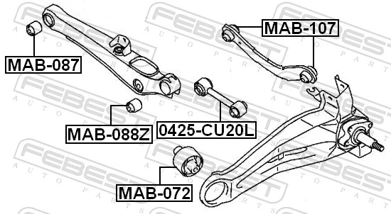 MAB107 Febest Сайлентблок верхнього важеля