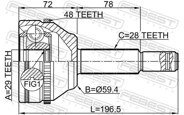2110TRDA48 Febest Граната зовнішня