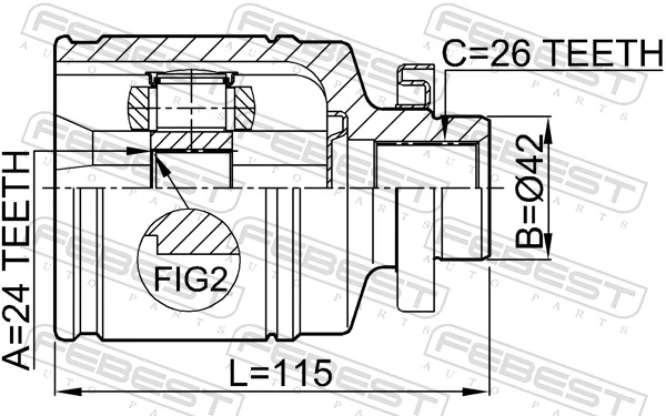 Граната внутрішня ліва 495052EA20 Market (OEM)