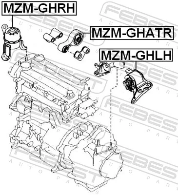 MZMGHATR Febest Задня подушка двигуна