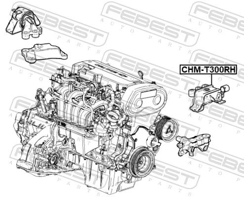 CHMT300RH Febest Права подушка мотора