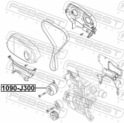 1090J300 Febest Ролик натягувач