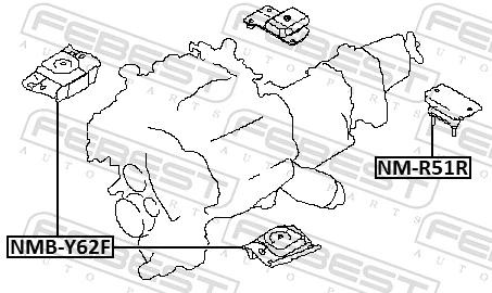 Подушка (опора) двигуна, передня Nissan/Infiniti 112201LB3B ціна, від 24.36 USD