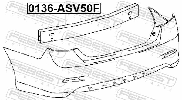 0136ASV50R Febest Шина бампера заднього