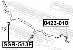 SSBG13F Febest Втулка стабілізатора переднього