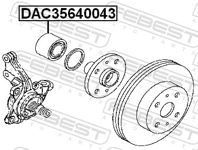 DAC35640043 Febest Підшипник маточини передньої