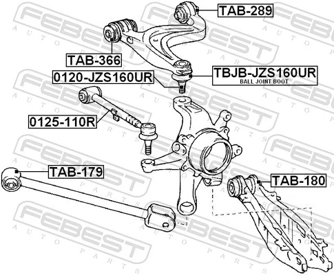 TAB366 Febest Сайлентблок верхнього важеля
