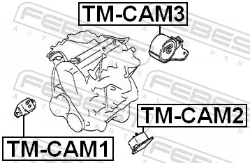 TMCAM3 Febest Задня подушка двигуна