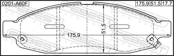 0201A60F Febest Передні гальмівні колодки