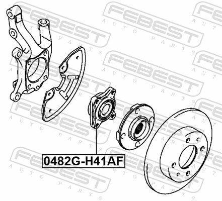 0482GH41AF Febest Маточина (передня)