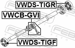 VWCBGVI Febest Підвісний підшипник карданного валу