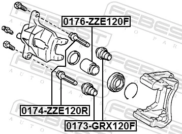 0173GRX120F Febest Пильник направляючої супортугальмівного, переднього