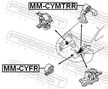 MMCYMTRR Febest Задня подушка двигуна