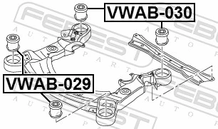 VWAB029 Febest Подушка передньої балки