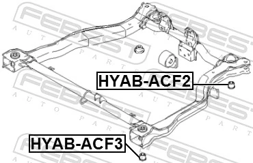 HYABACF3 Febest Подушка передньої балки