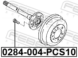 0284004PCS10 Febest Болт маточини