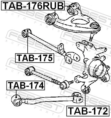 TAB176RUB Febest Сайлентблок верхнього важеля