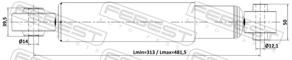 01110009R Febest Амортизатор задній, правий