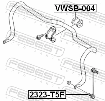 VWSB004 Febest Втулка стабілізатора переднього