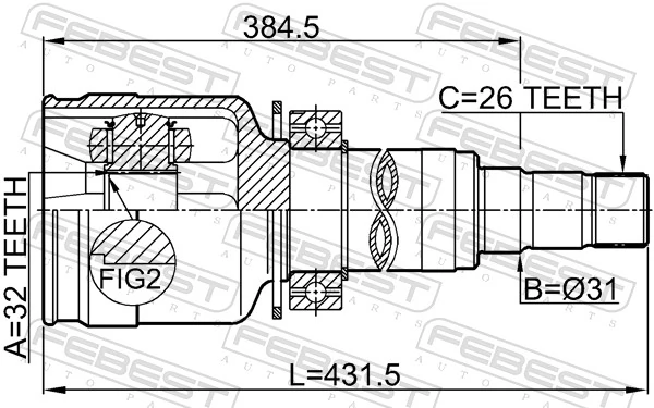 1911R58RH Febest ШРКШ внутрішній, передній, правий