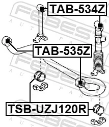 TAB535Z Febest Сайлентблок стабілізатора, заднього