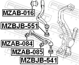 MZAB016 Febest Сайлентблок переднього нижнього важеля