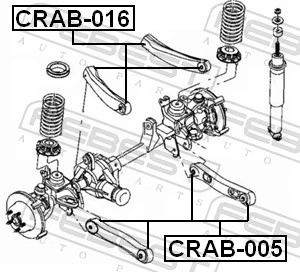 CRAB005 Febest Сайлентблоки поздовжніх важелів передньої підвіски