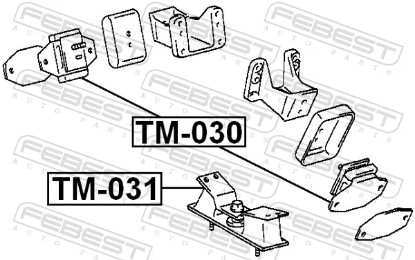 TM031 Febest Задня подушка двигуна